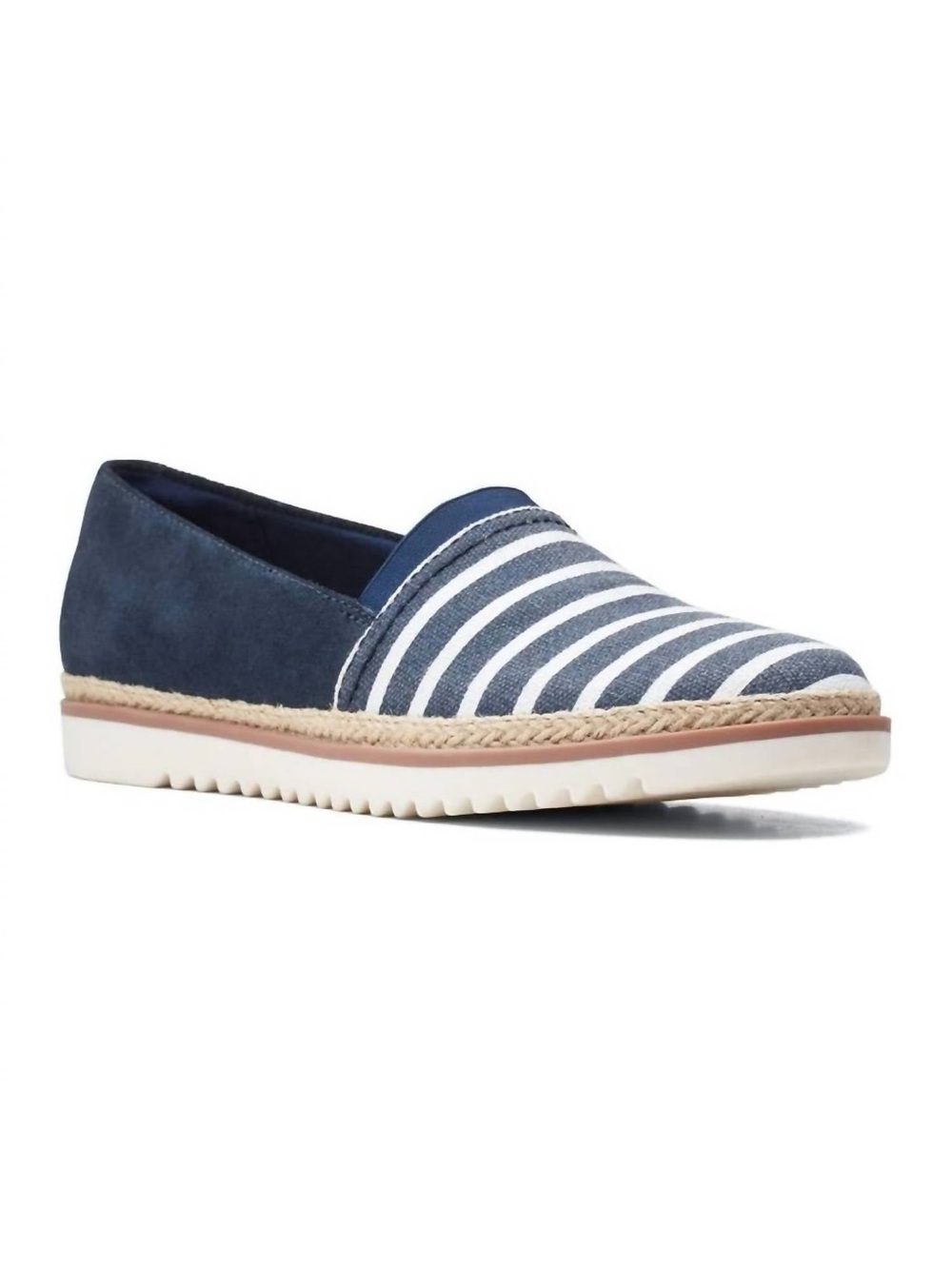 Clarks Serena Paige Striped Slip On Shoes Flats Sz 9